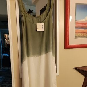 Green and White Women's Dress